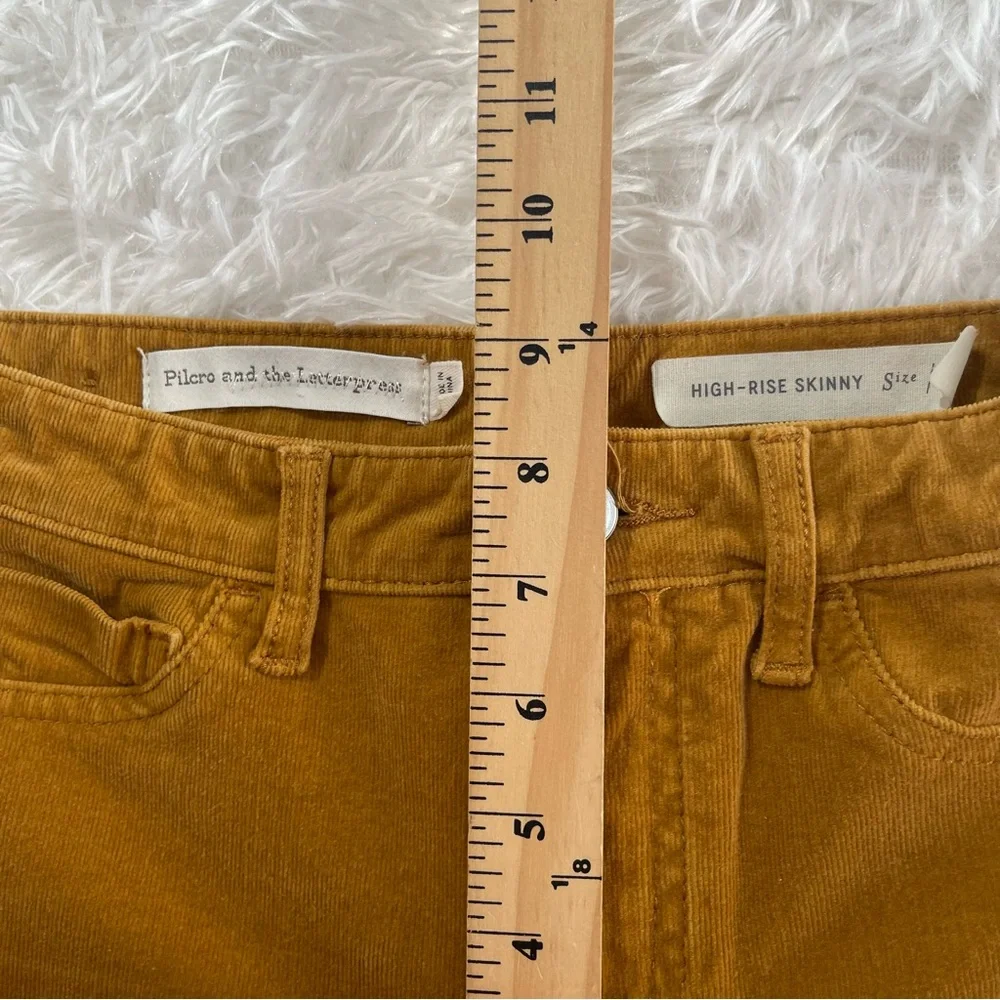 Anthropologie Pilcro Womens Velvet Feel Jeans Size 25 Marigold Skinny - Picture 7 of 10